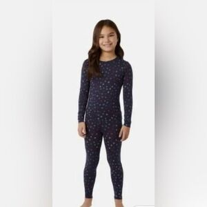 32 Degrees Kids Long sleeve crew neck Navy and Blue Snowflake Legging Set